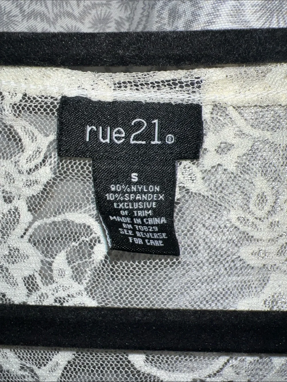Rue21 Ivory Lace Sleeveless Chemise with Pearled Scoop Neck